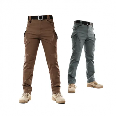 Men's Tactical Pants Stretchy Cotton Canvas Elastic Trousers